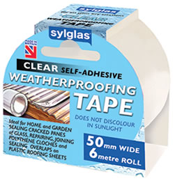 Clear weatherproofing Tape by Sylglas
